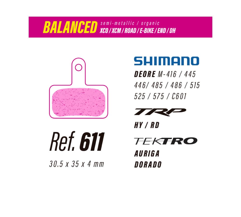 Pastillas LESS 611 BALANCE Shimano - Tienda de bicicletas | Criterium BCN